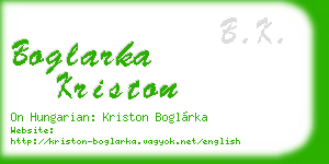 boglarka kriston business card