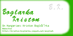 boglarka kriston business card